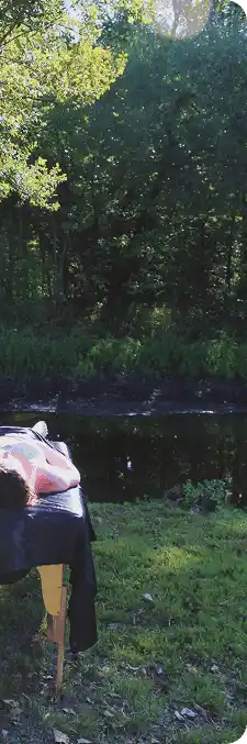 Outdoor massage therapy session